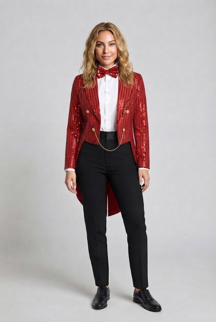 Women festive glitter blazer fashion glam