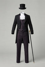 Men's elegant tailcoat with intricate decorations and double button placket Fashion Glam