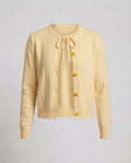 Women Ribbed Fine Knit Cardigan with Drawstring Closure and Button Placket Fashion Glam