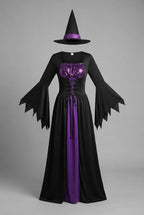 Women's Enchanting Witch Robe with Elegant Hat and Accessories Fashion Glam