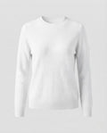 Women's Fine Structured Knit Sweater with Round Neck and Extra Soft Merino Mix Fashion Glam