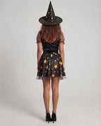 Women's fairy-tale witch costume with stars and lace details Fashion Glam