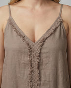 Women’s maxi dress with casual V-neckline and side pockets