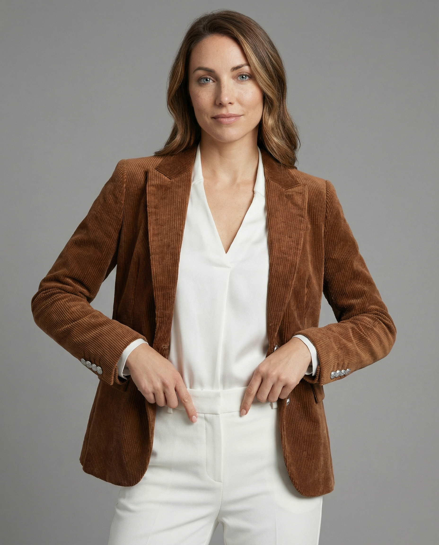 Cord Blazer Women Elegant-Fashion Glam