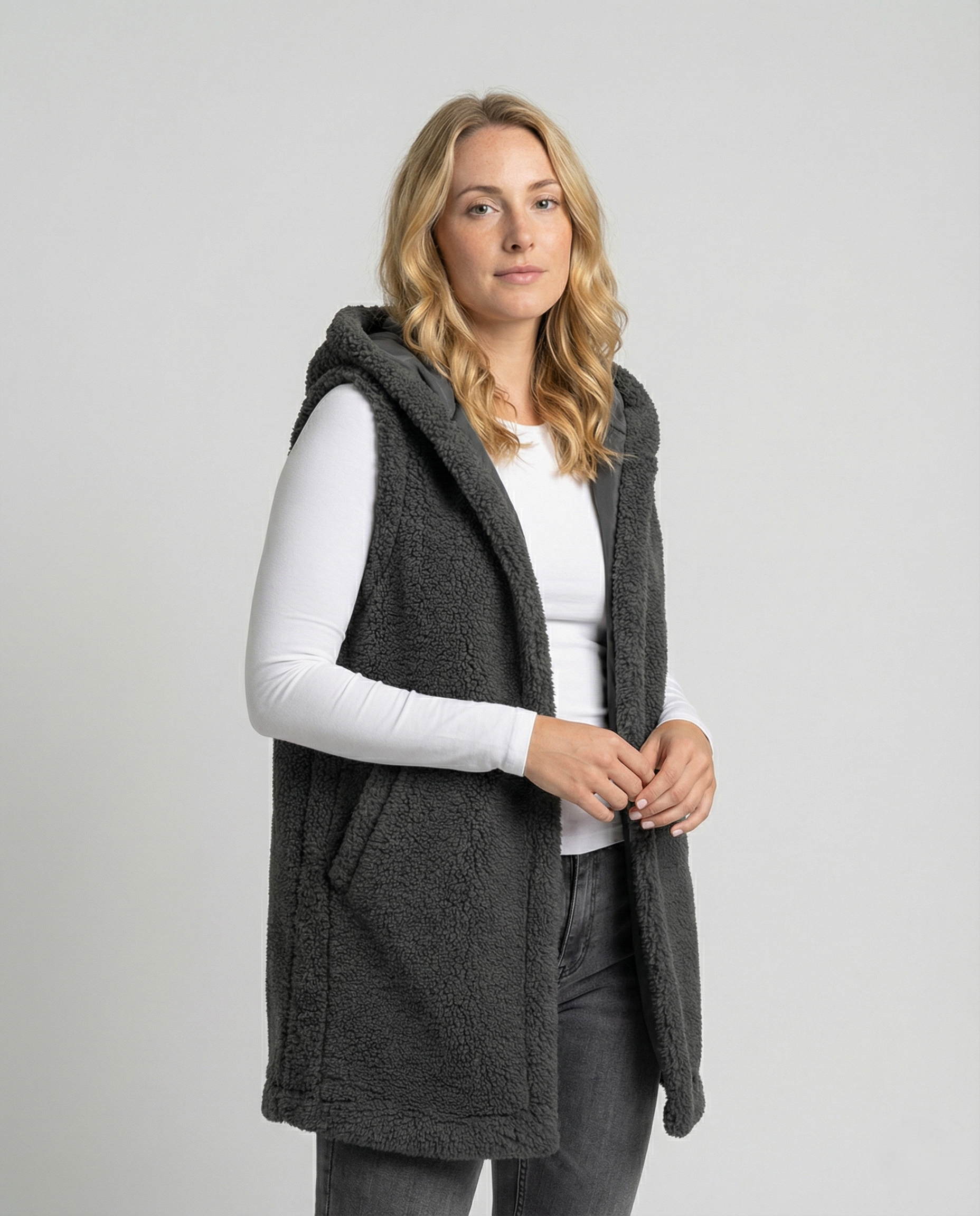 Cozy lambskin imitation vest women-Fashion Glam