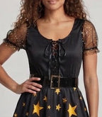 Women's fairy-tale witch costume with stars and lace details Fashion Glam
