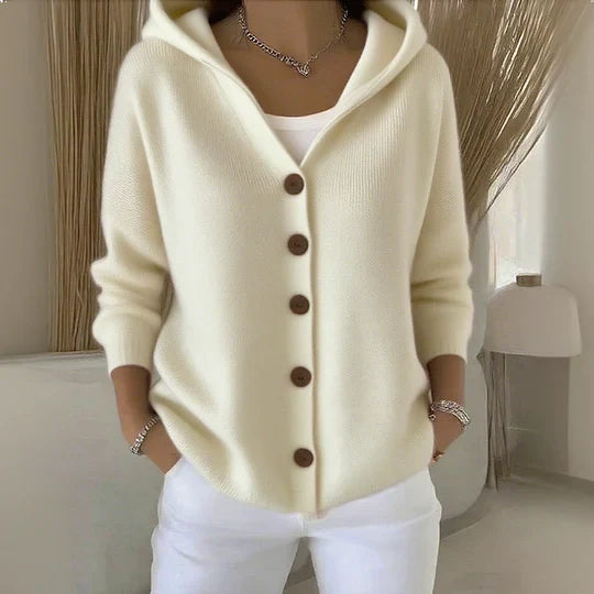 LUCIA – HOODED BUTTON-UP CARDIGAN