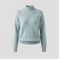 Women's Fine Cashmere-Look Stand Collar Sweater with Dropped Shoulders Fashion Glam