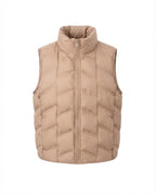 Women’s lightweight padded quilted vest with ergonomic chevron quilting and two-way zipper