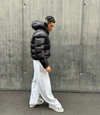 Fashion Glam | Men's Puffer Jacket - With Hood and Full-Length Zipper