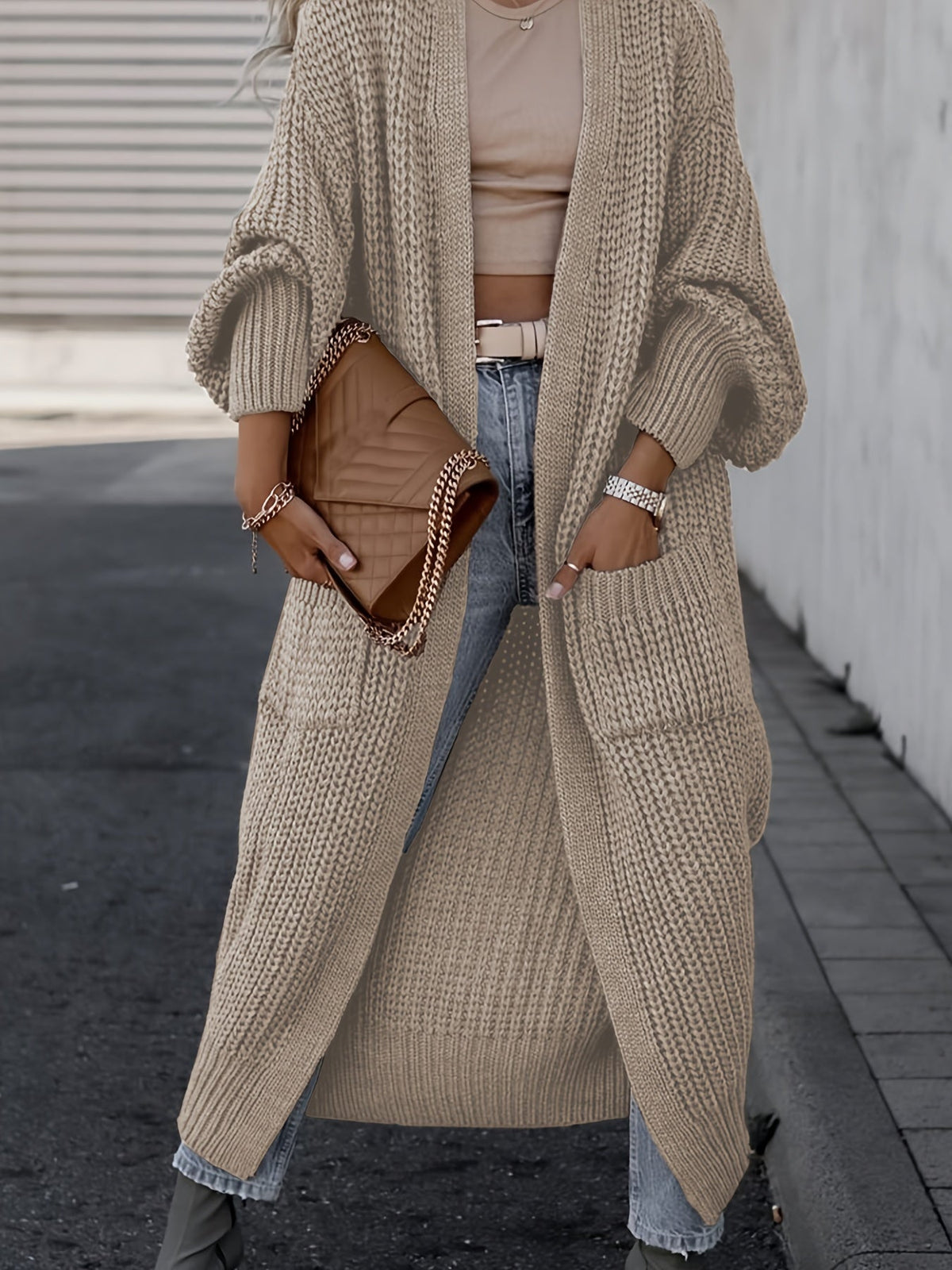 Fashion Glam | Wool knitted cardigan with pockets for women - Perfect for everyday use