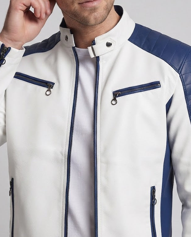 Men's Fashion Faux Leather Jacket with High Collar Fashion Glam