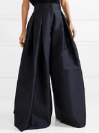 Fashion Glam | Loose Pants with High Waist Wide Leg and Pleated Pockets