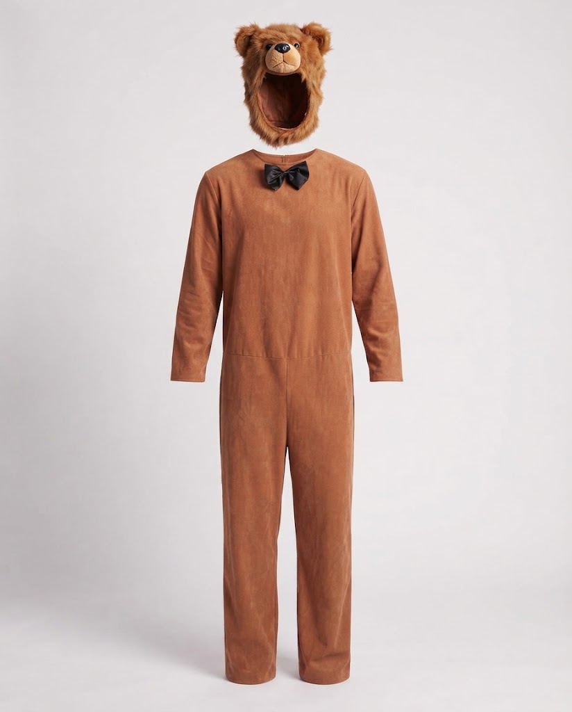 Men's cozy bear costume with lFashion Glamensechter mask Fashion Glam