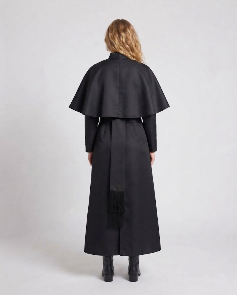 Women Priest Costume with Elegant Hood and Cross Pendant Fashion Glam