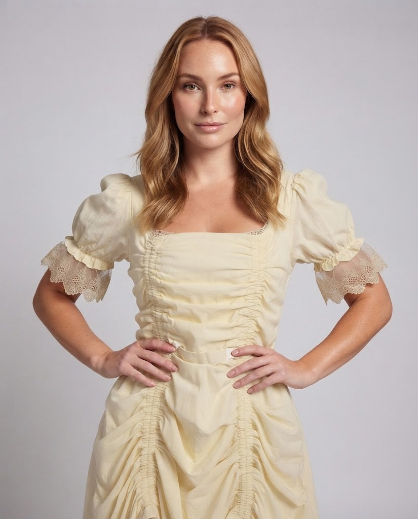 Women’s dress with ruffles and lace trim Fashion Glam
