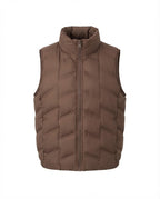 Women’s lightweight padded quilted vest with ergonomic chevron quilting and two-way zipper