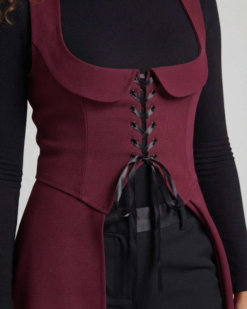 Women's Elegant Dress with Lacing and Asymmetrical Hem Fashion Glam