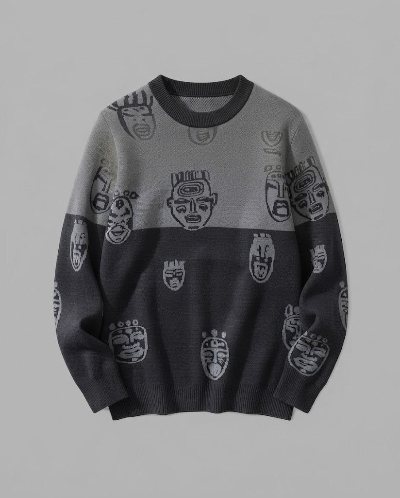 Women's patterned knitted sweater Fashion Glam