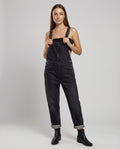 Denim Cross Back Overalls Women-Fashion Glam
