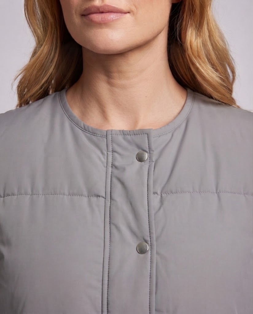 Women's nan packable lightweight quilted vest with ergonomic shoulder fit and concealed two-way zipper