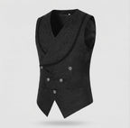 Women Elegant Velvet Waistcoat with Floral Patterns and Double Button Placket Fashion Glam