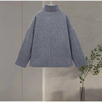 Fashion Glam | Wool Blend Jacket with High Collar and Buttons