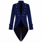 Women's Elegant Frack Coat with Elaborate Buttons and Asymmetrical Hem Fashion Glam