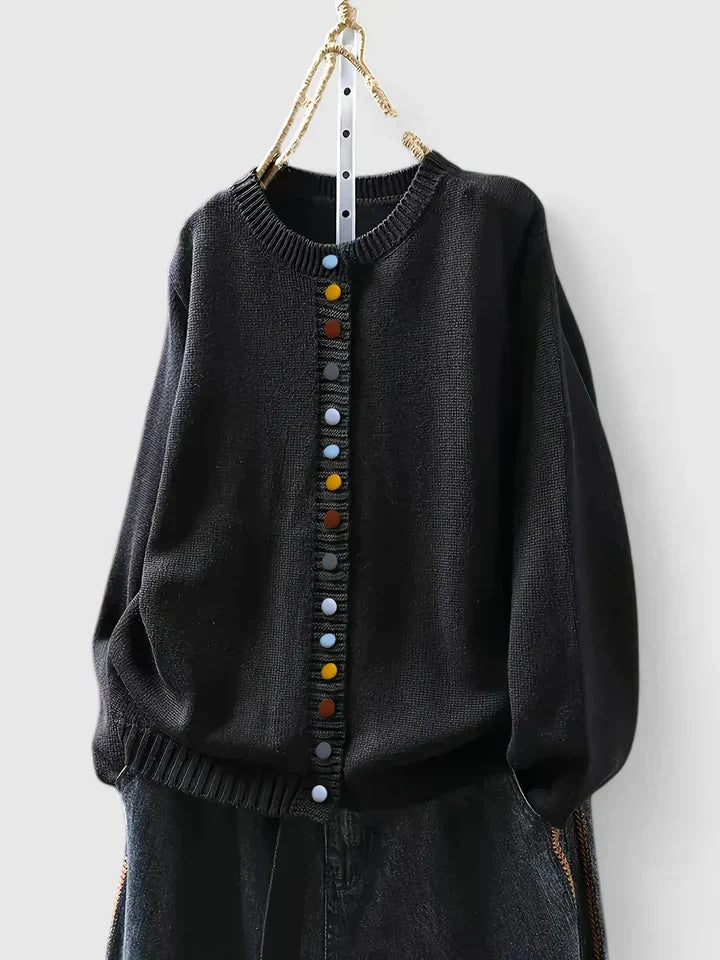 SAMANTHA – PLAYFUL CHARM BUTTON CARDIGAN
