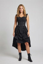 Women Elegant Vintage Dress with Ruffles and Lacing Fashion Glam
