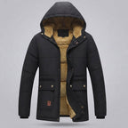 Men's hooded parka with all-over teddy fleece lining and thermal insulation Fashion Glam