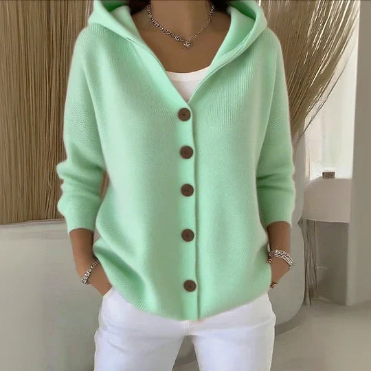 LUCIA – HOODED BUTTON-UP CARDIGAN