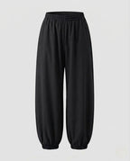 Women's Loose Harem Pants with Elastic Waistband and Gathered Cuffs Fashion Glam