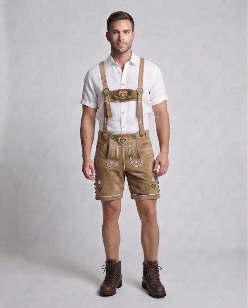 Men's traditional folk costume shorts with detailed embroidery Fashion Glam