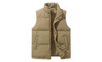 Men's Minimalist Thermo Quilted Vest with Water-Repellent Surface and Adjustable Hem