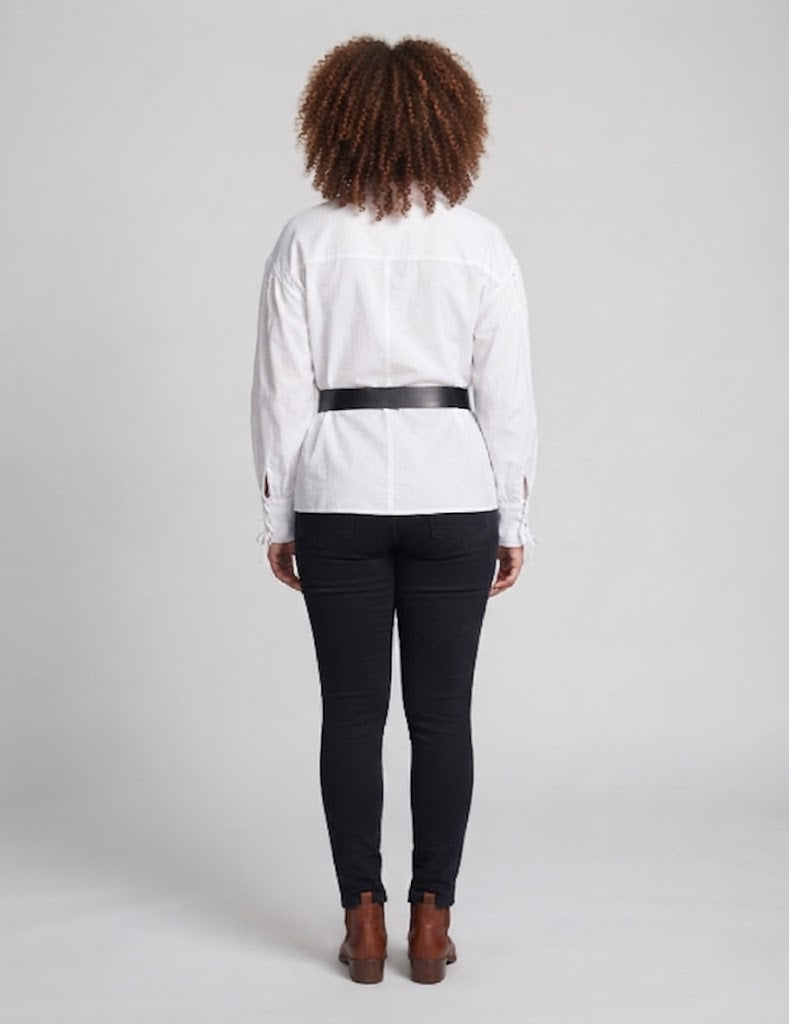 Women's Historical Leather Hip with Lacing and Belt Fashion Glam