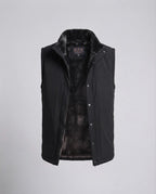Men's windproof thermal vest with extra soft faux fur lining and concealed zip pockets