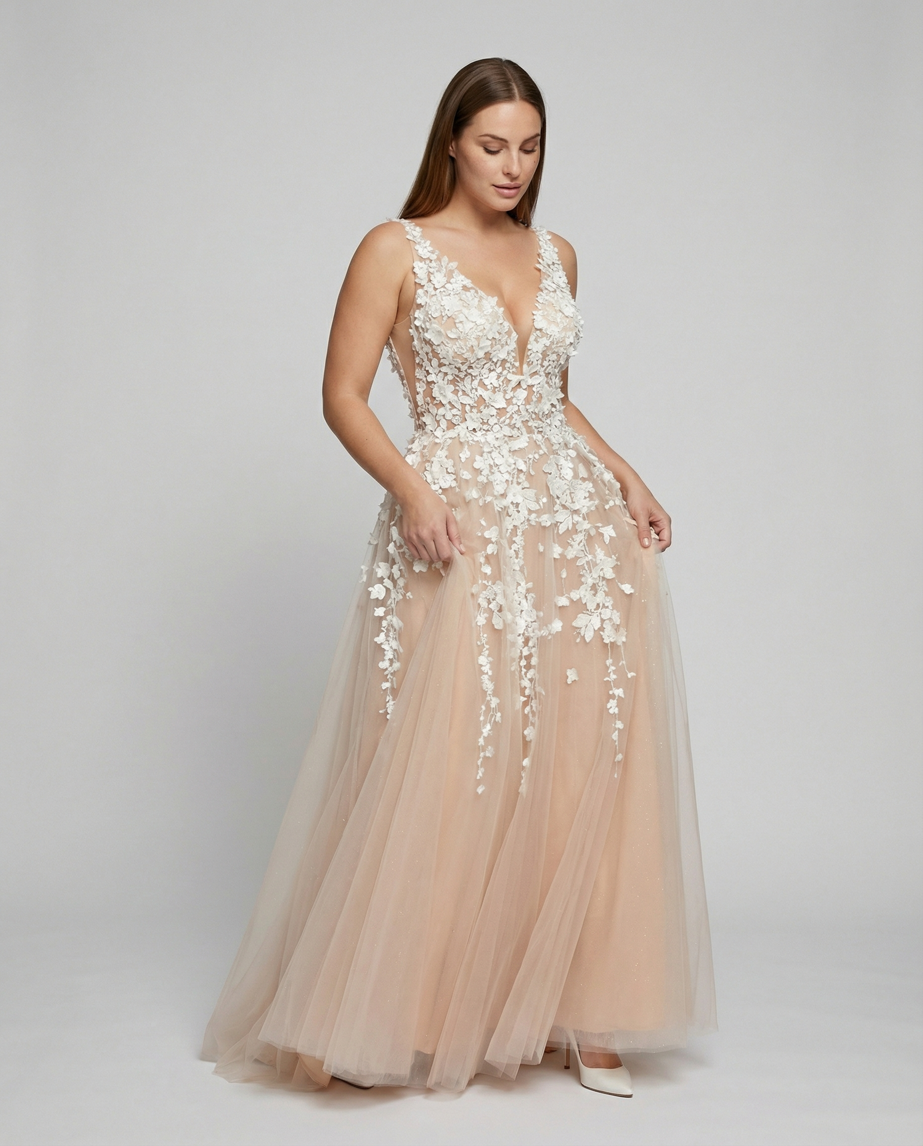 Elegant A-Line Wedding Dress-Fashion Glam