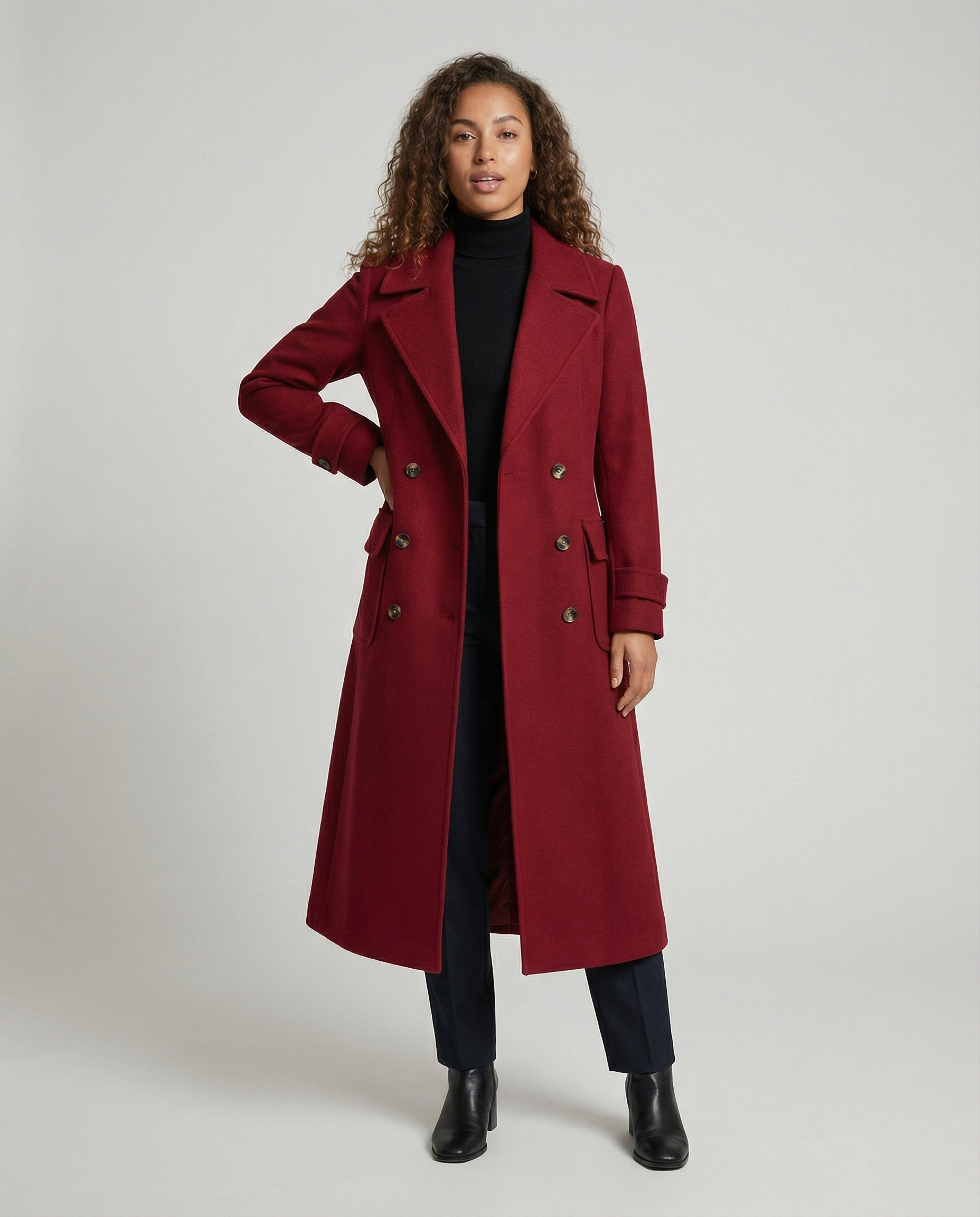 Elegant Double-breasted Wool Coat-Fashion Glam