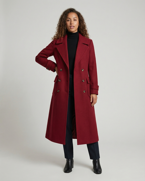 Elegant Double-breasted Wool Coat-Fashion Glam