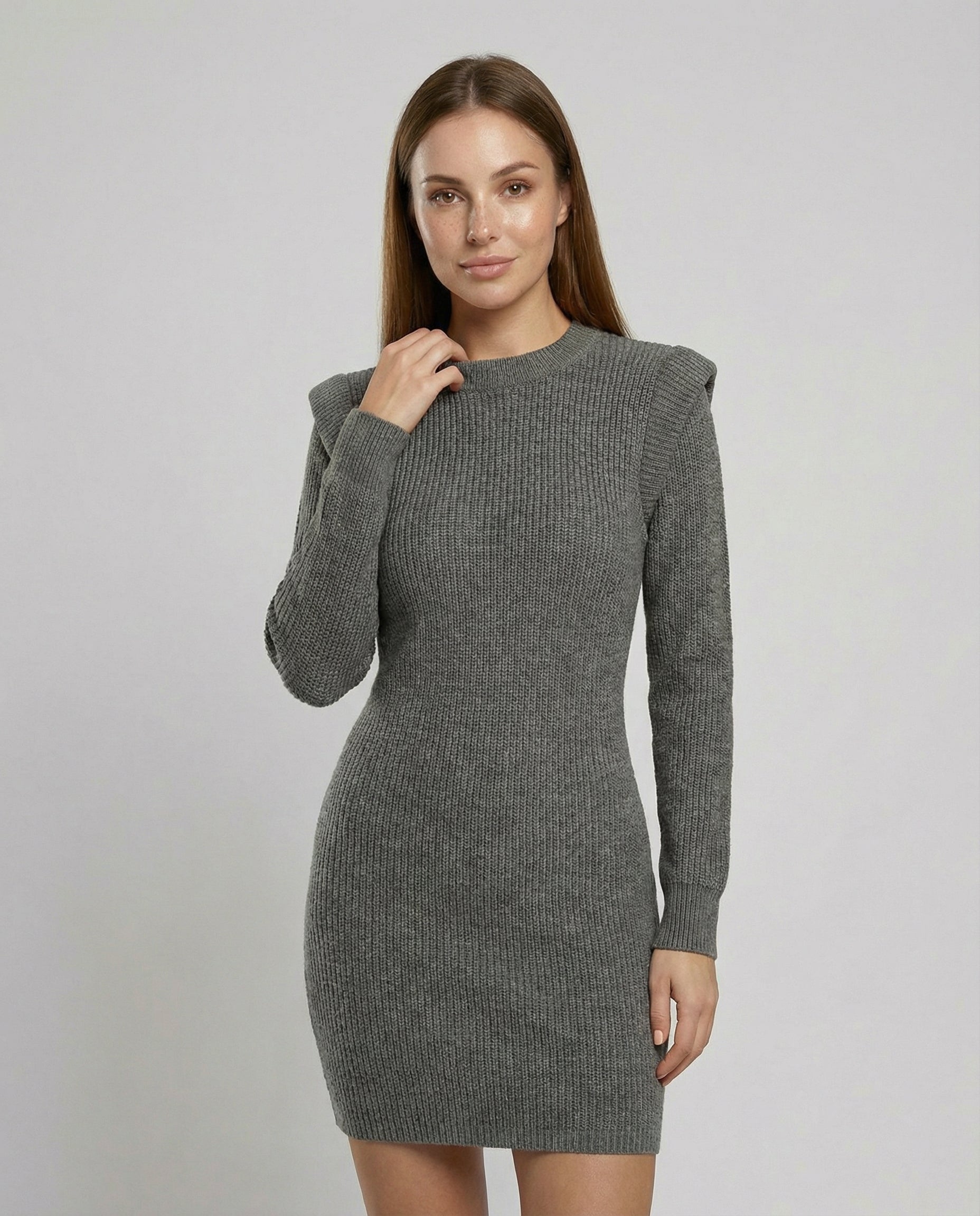 Elegant Figure-Hugging Knitted Midi Dress-Fashion Glam
