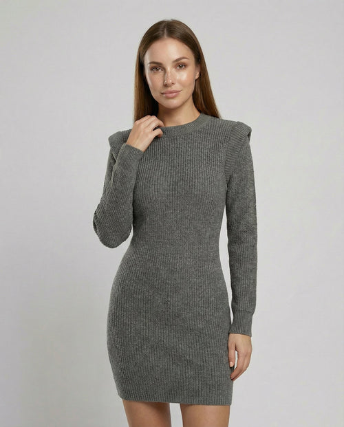Elegant Figure-Hugging Knitted Midi Dress-Fashion Glam