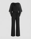 Elegant jumpsuit for women with chiffon sleeves-Fashion Glam
