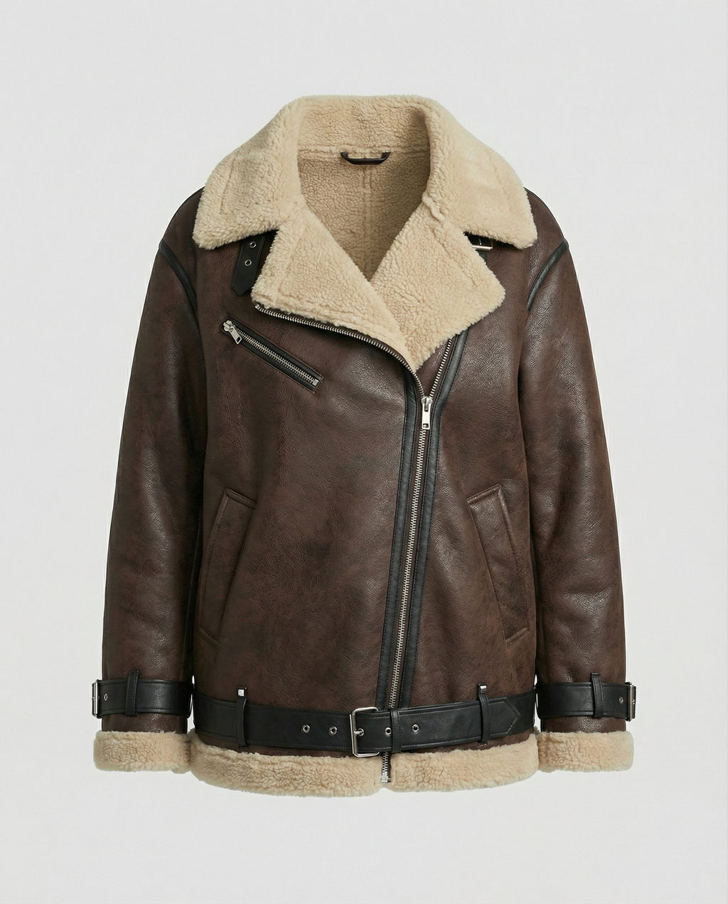 Elegant Lapel Faux Leather Jacket-Fashion Glam