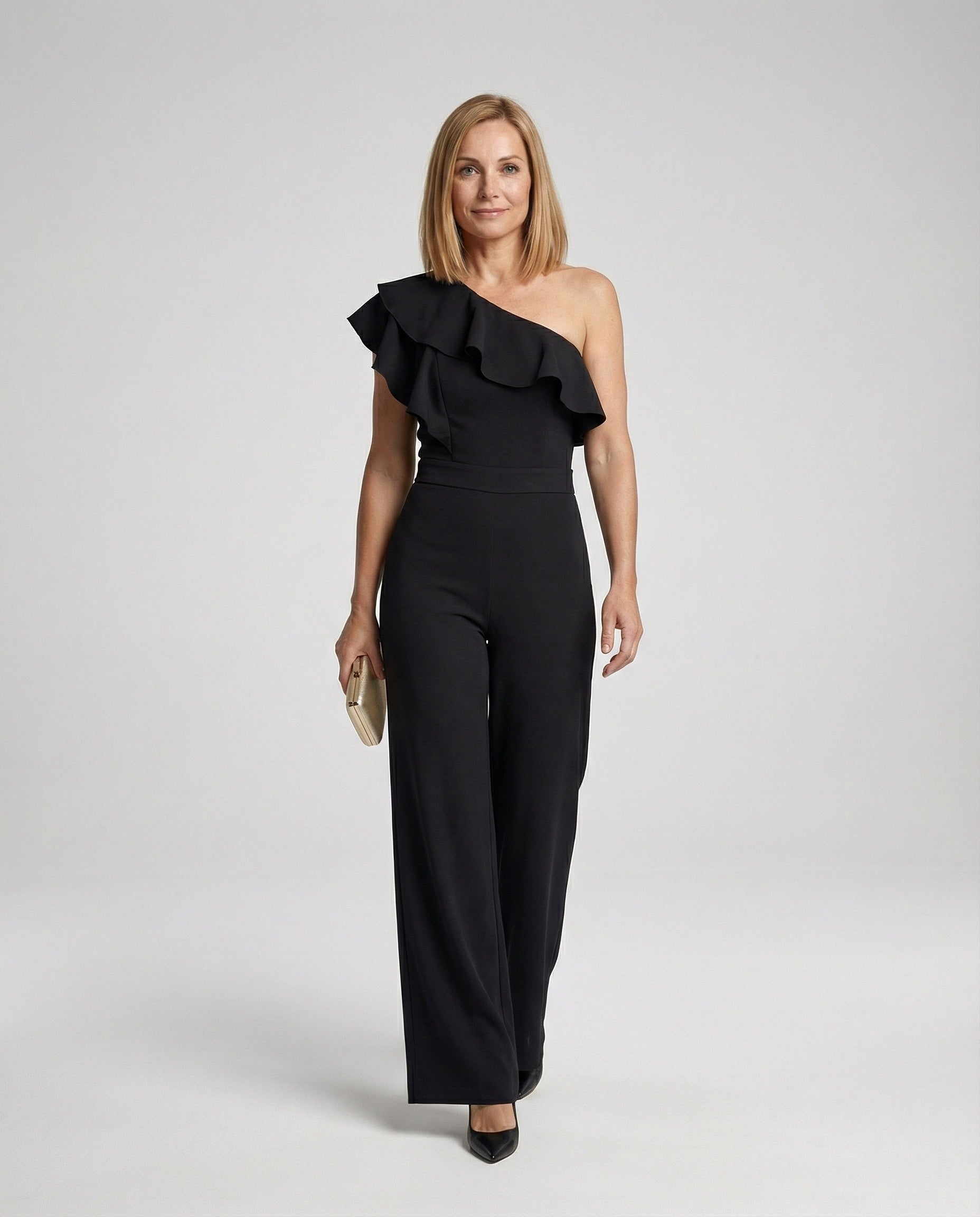 Elegant off-shoulder jumpsuit with ruffle-Fashion Glam