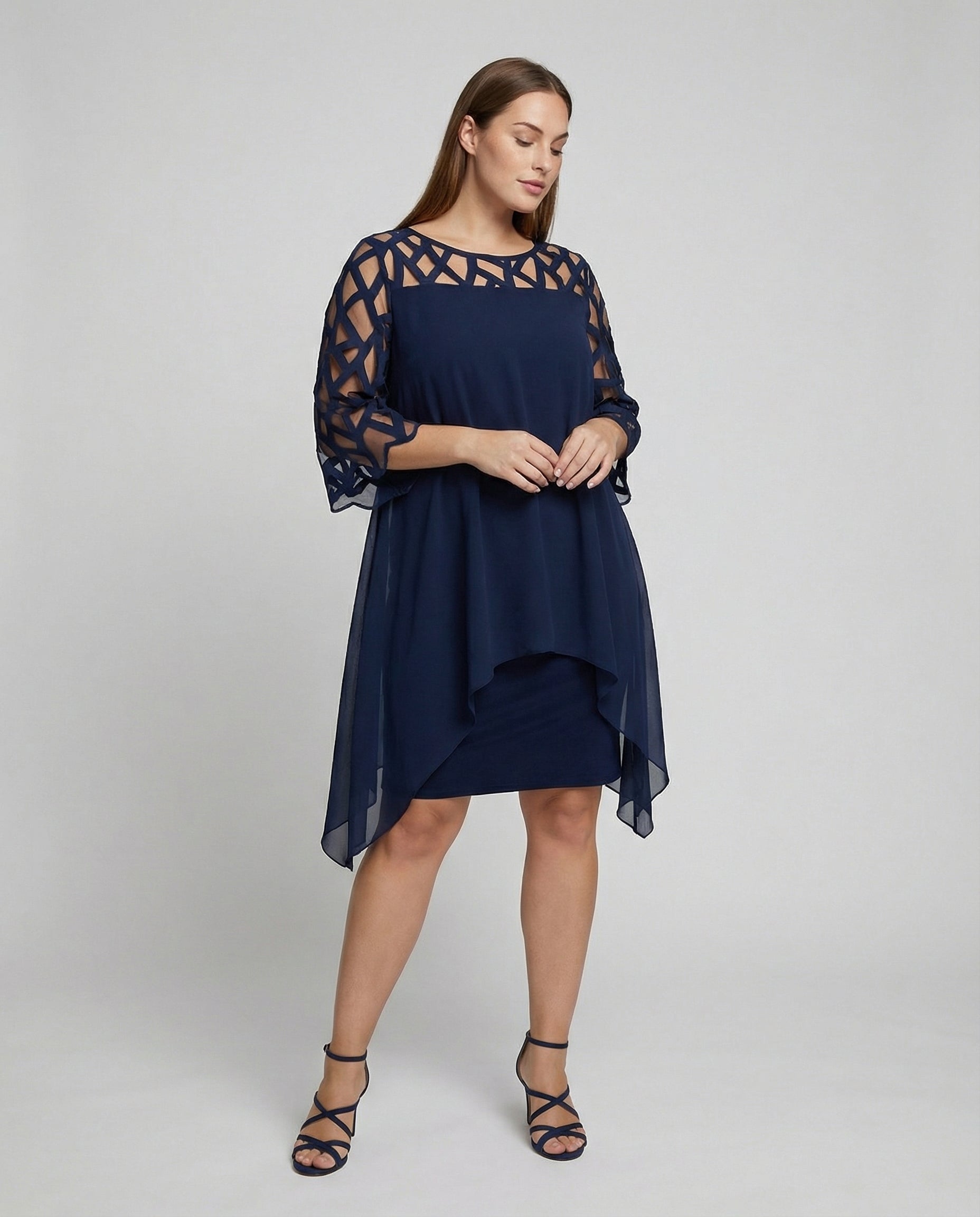 Elegant plus size midi dress-Fashion Glam