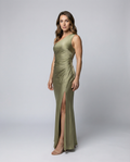 Elegant Satin Evening Dress Women-Fashion Glam