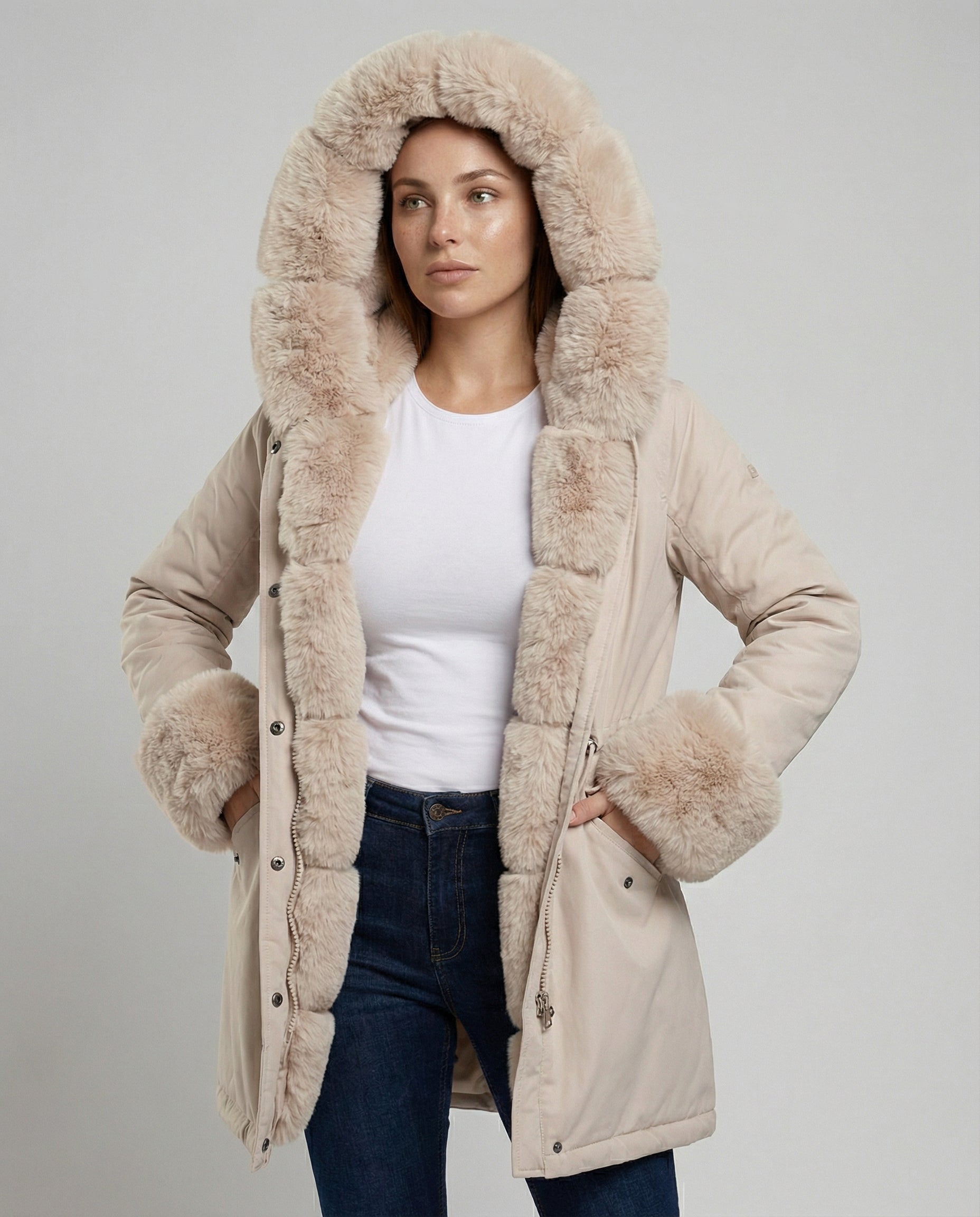 Elegant Women's Faux Fur Jacket-Fashion Glam