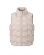 Women’s lightweight padded quilted vest with ergonomic chevron quilting and two-way zipper