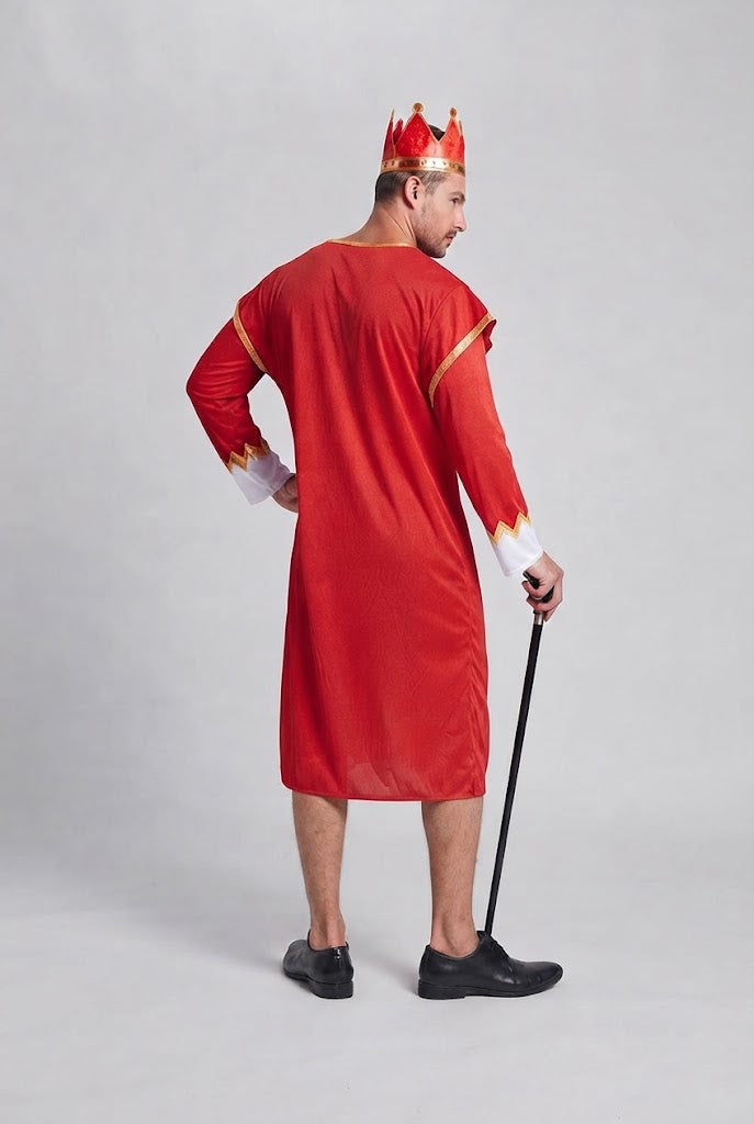 Men's Royal Costume with Elaborate Cape and Crown Fashion Glam